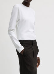 Compact Ultra Stretch Cut Out Back Top | Tibi White