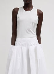 Crewneck Racerback Bodysuit | Tibi White