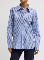 Flocked Oxford Classic Men's Shirt | Tibi Blue Multi