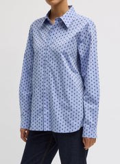 Flocked Oxford Classic Men's Shirt | Tibi Blue Multi