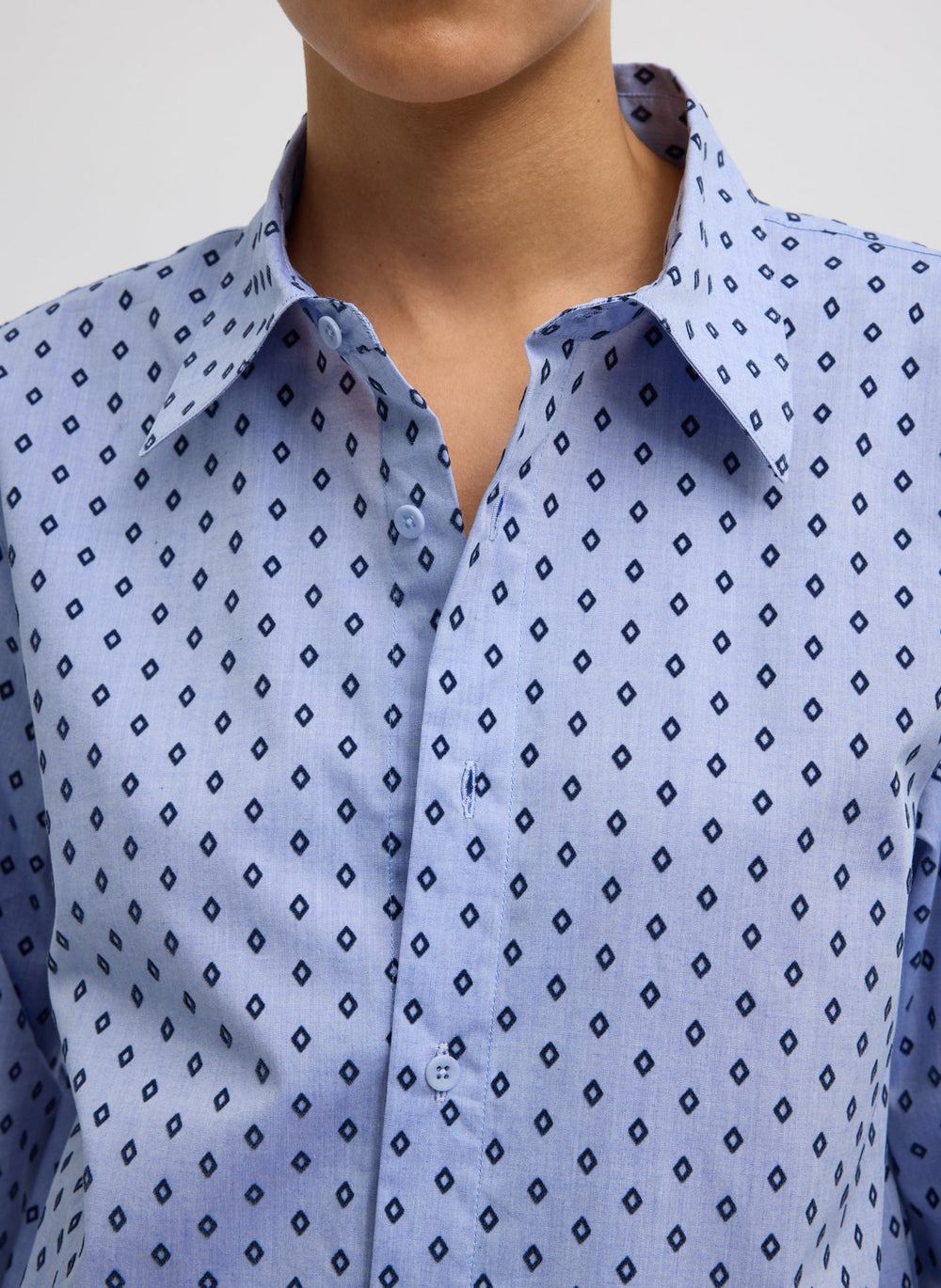 Flocked Oxford Classic Men's Shirt | Tibi Blue Multi