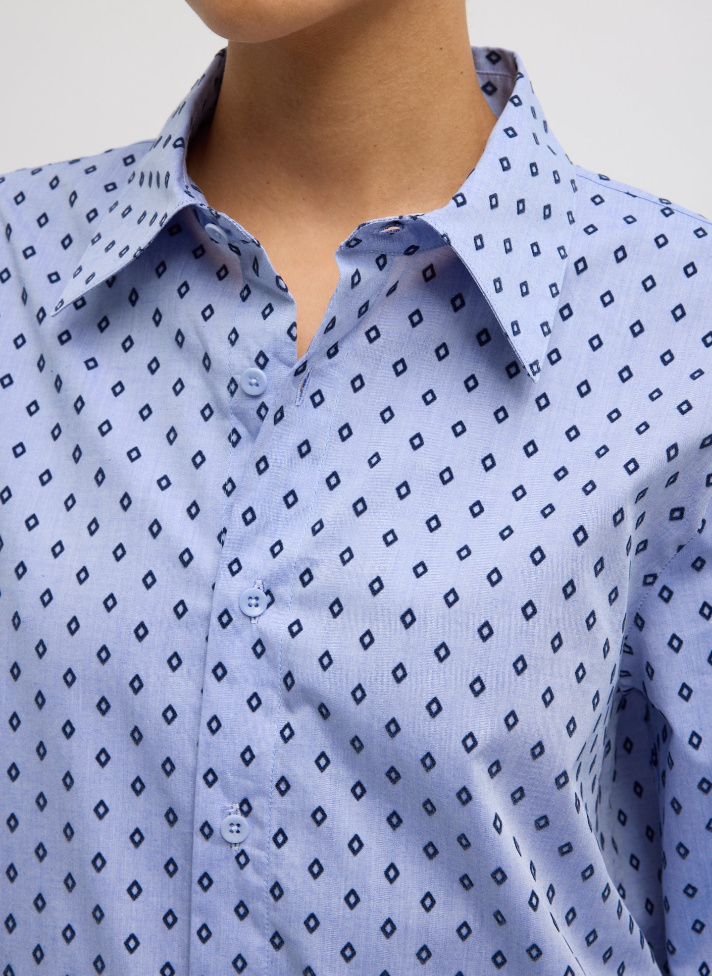 Flocked Oxford Classic Men's Shirt | Tibi Blue Multi