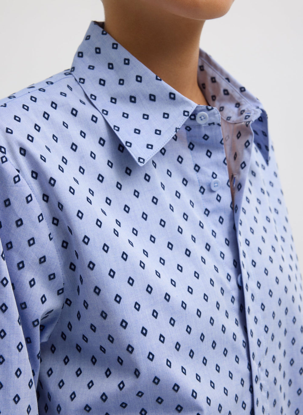 Flocked Oxford Classic Men's Shirt | Tibi Blue Multi