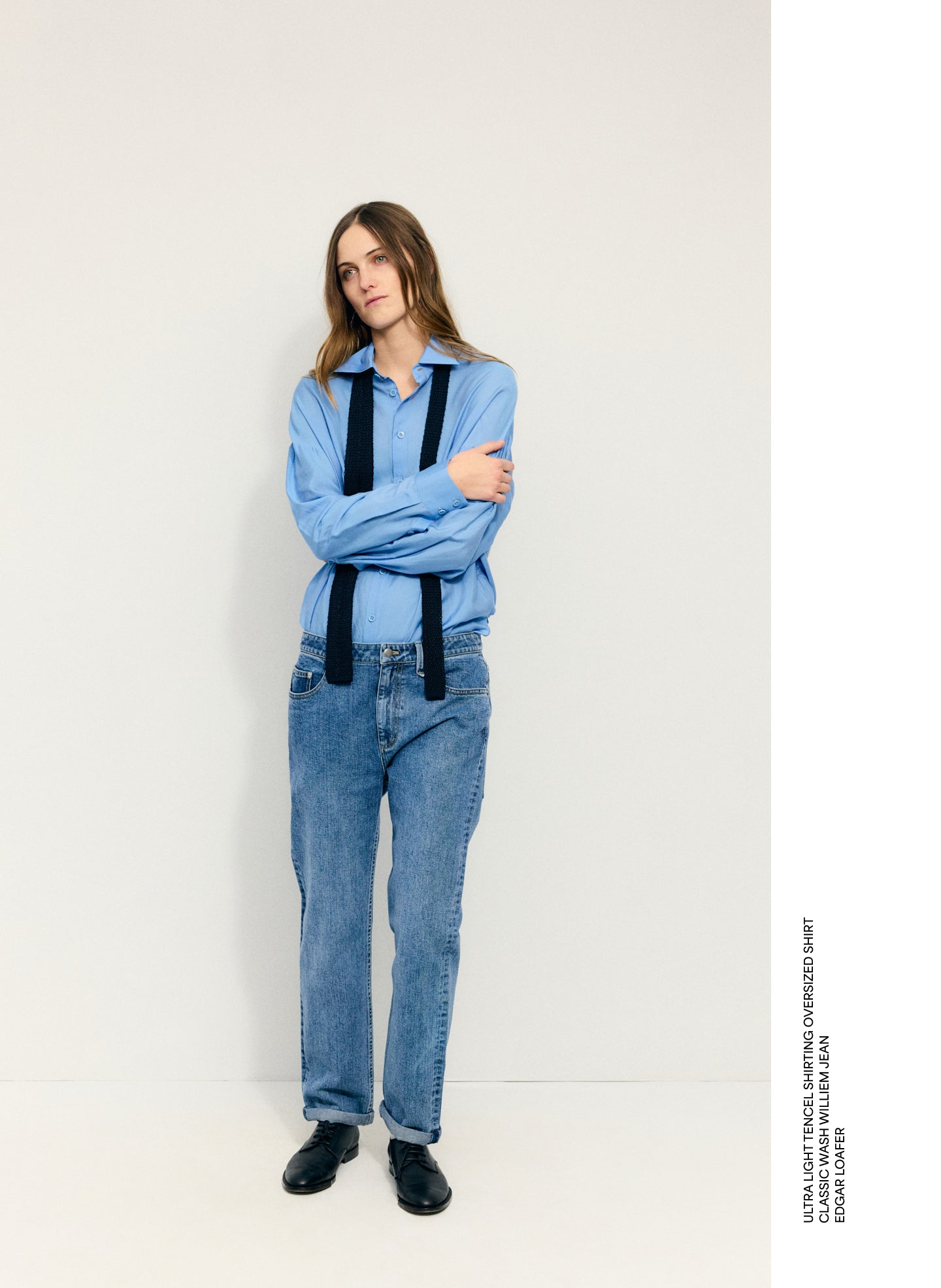 Ultra Light Silk Tencel Oversized Shirt | Tibi Blue