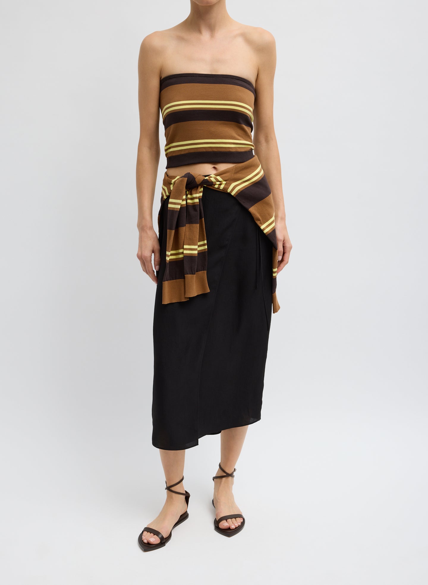 Summer Slip Wrap Skirt | Tibi Black