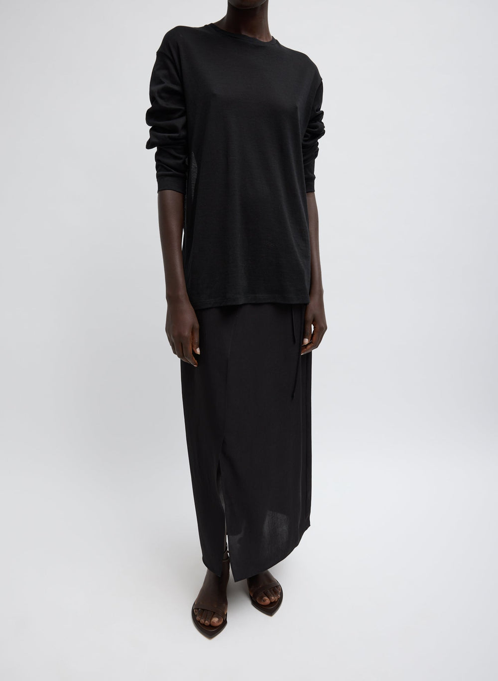 Summer Slip Wrap Skirt | Tibi Black
