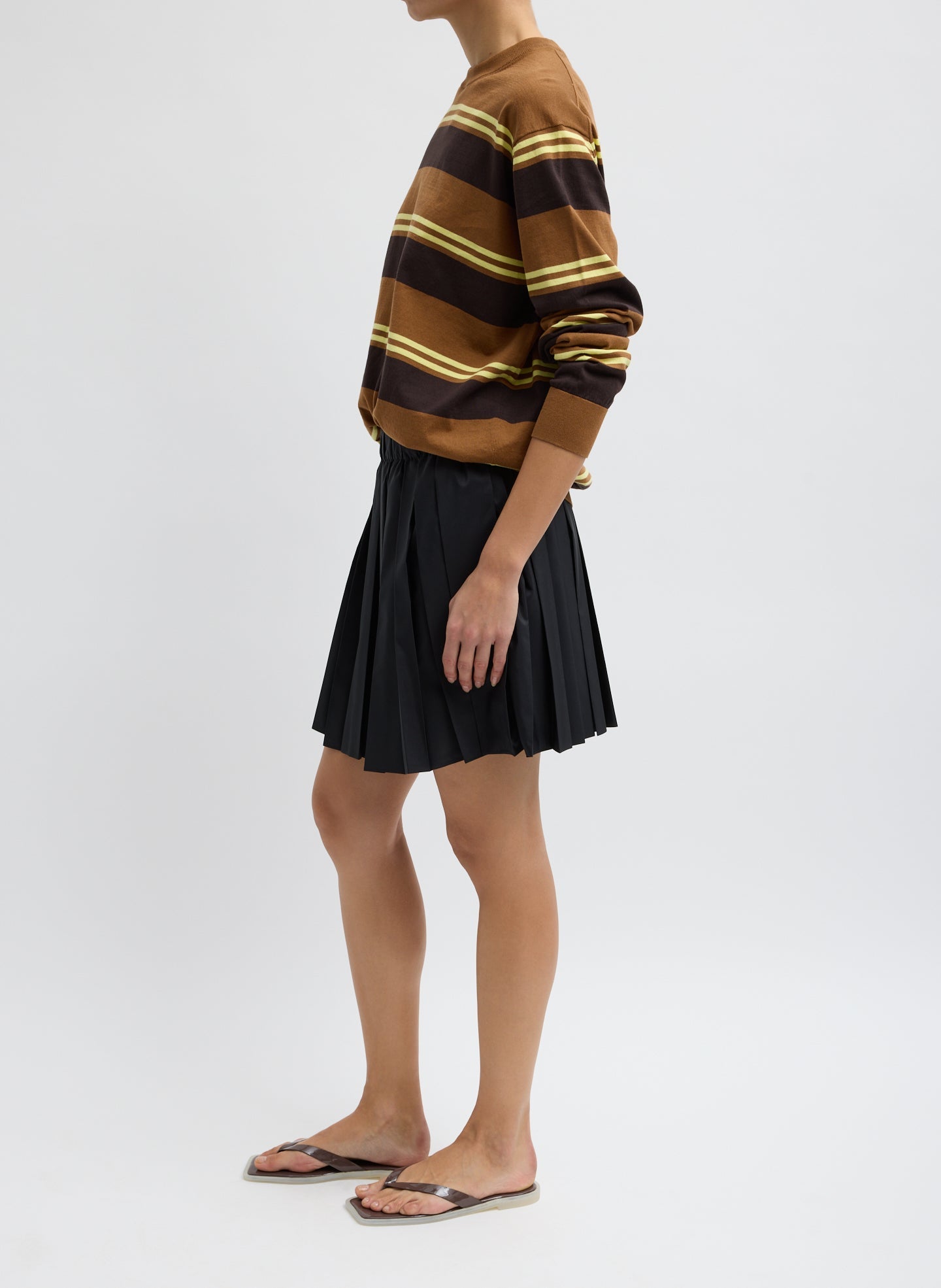 Summer Nylon Pull On Mini Skirt | Tibi Black