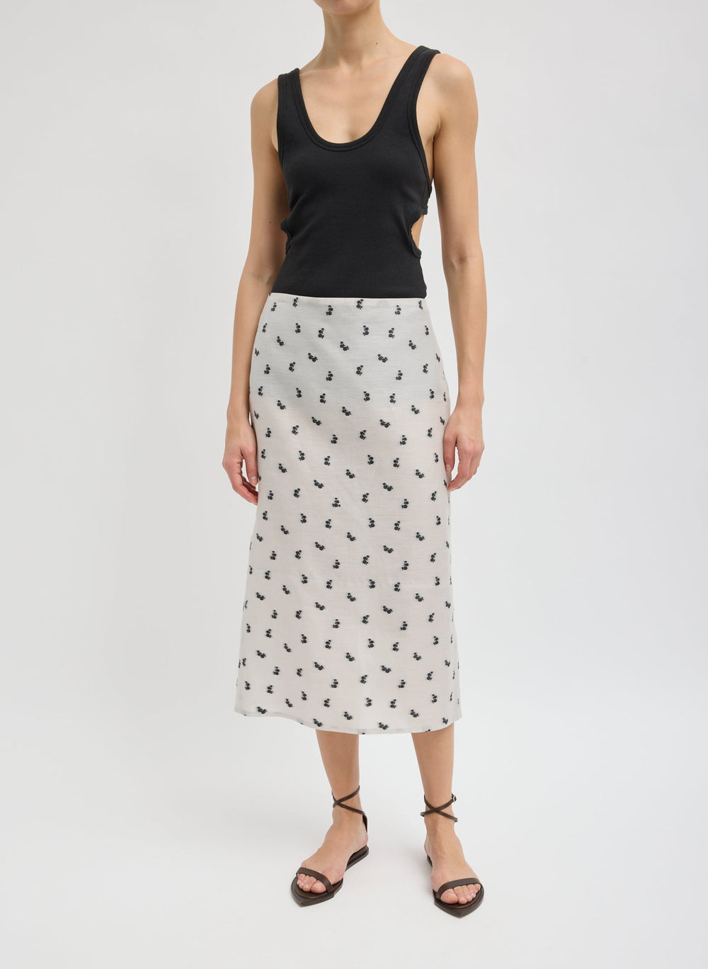 Silk Gazar Jacquard Pencil Skirt | Tibi Ivory Multi