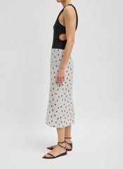 Silk Gazar Jacquard Pencil Skirt | Tibi Ivory Multi