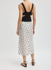 Silk Gazar Jacquard Pencil Skirt | Tibi Ivory Multi