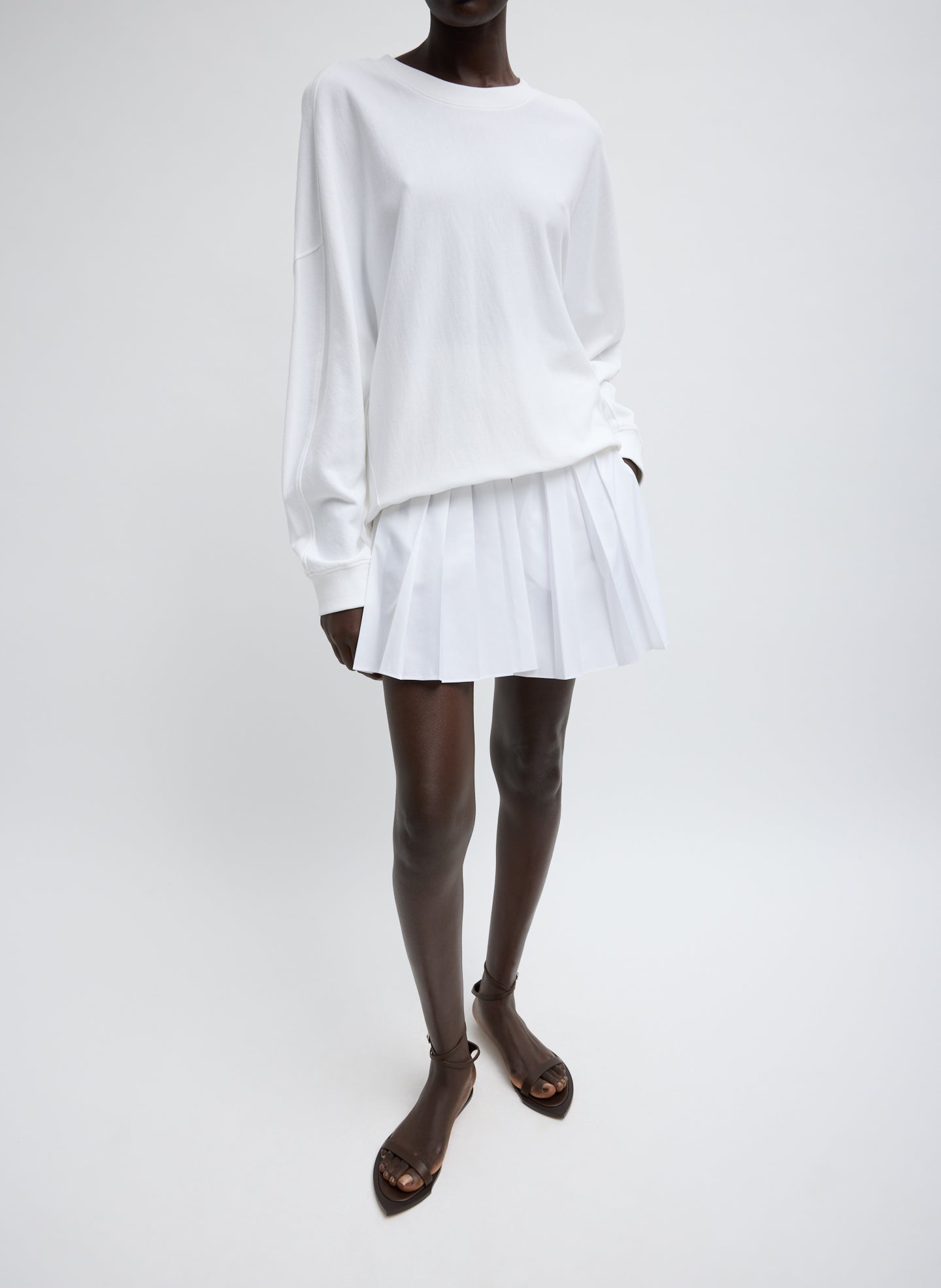 Summer Nylon Pull On Mini Skirt | Tibi White