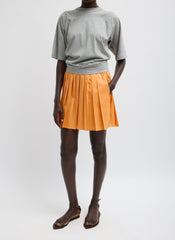 Summer Nylon Pull On Mini Skirt | Tibi Orange