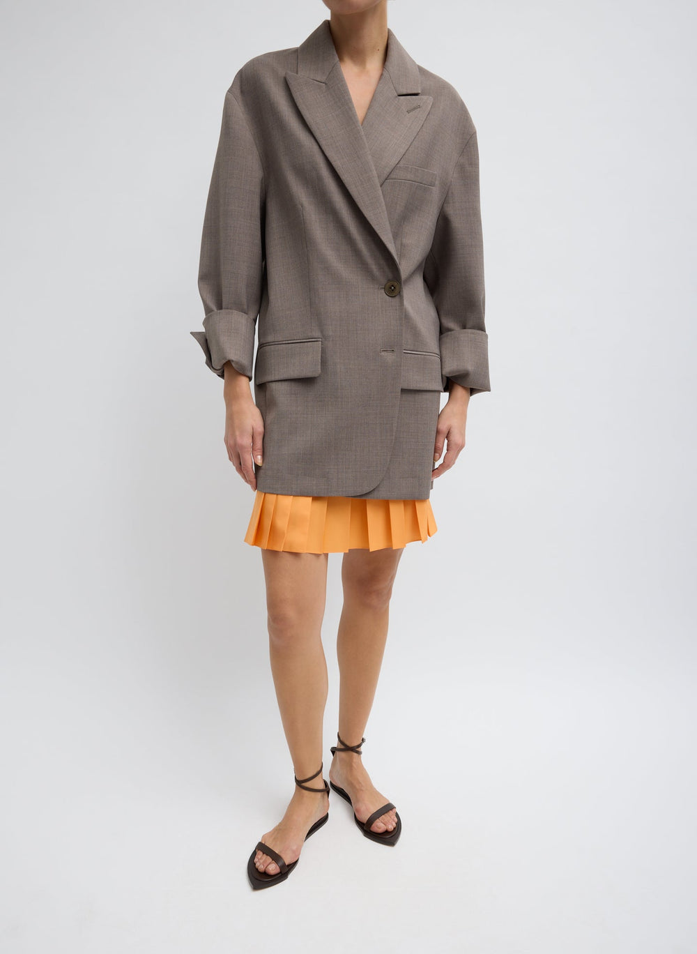 Summer Nylon Pull On Mini Skirt | Tibi Orange