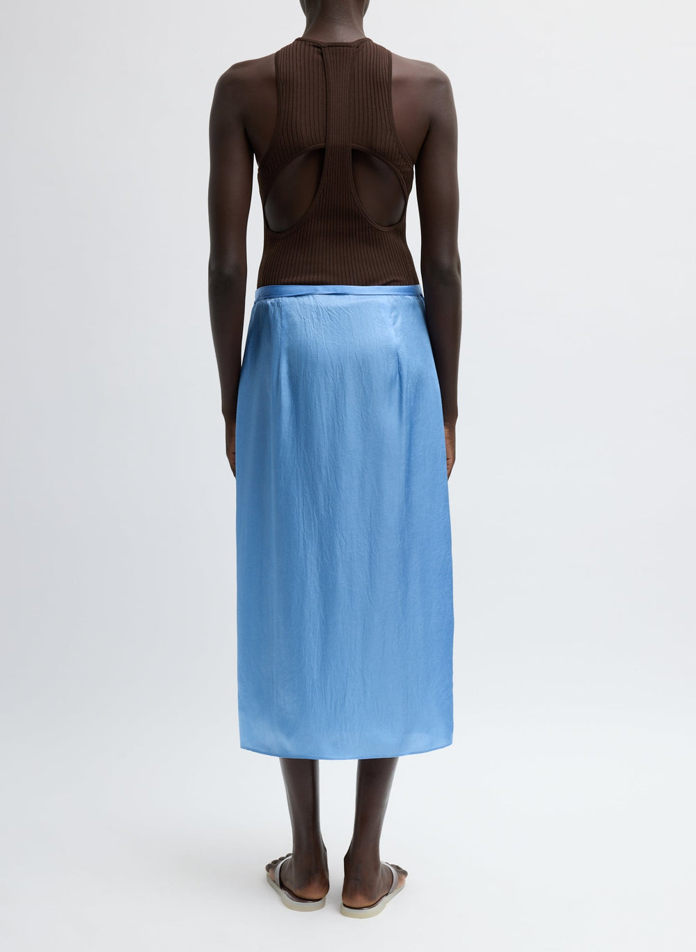 Summer Slip Wrap Skirt | Tibi Baby Blue