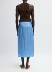 Summer Slip Wrap Skirt | Tibi Baby Blue