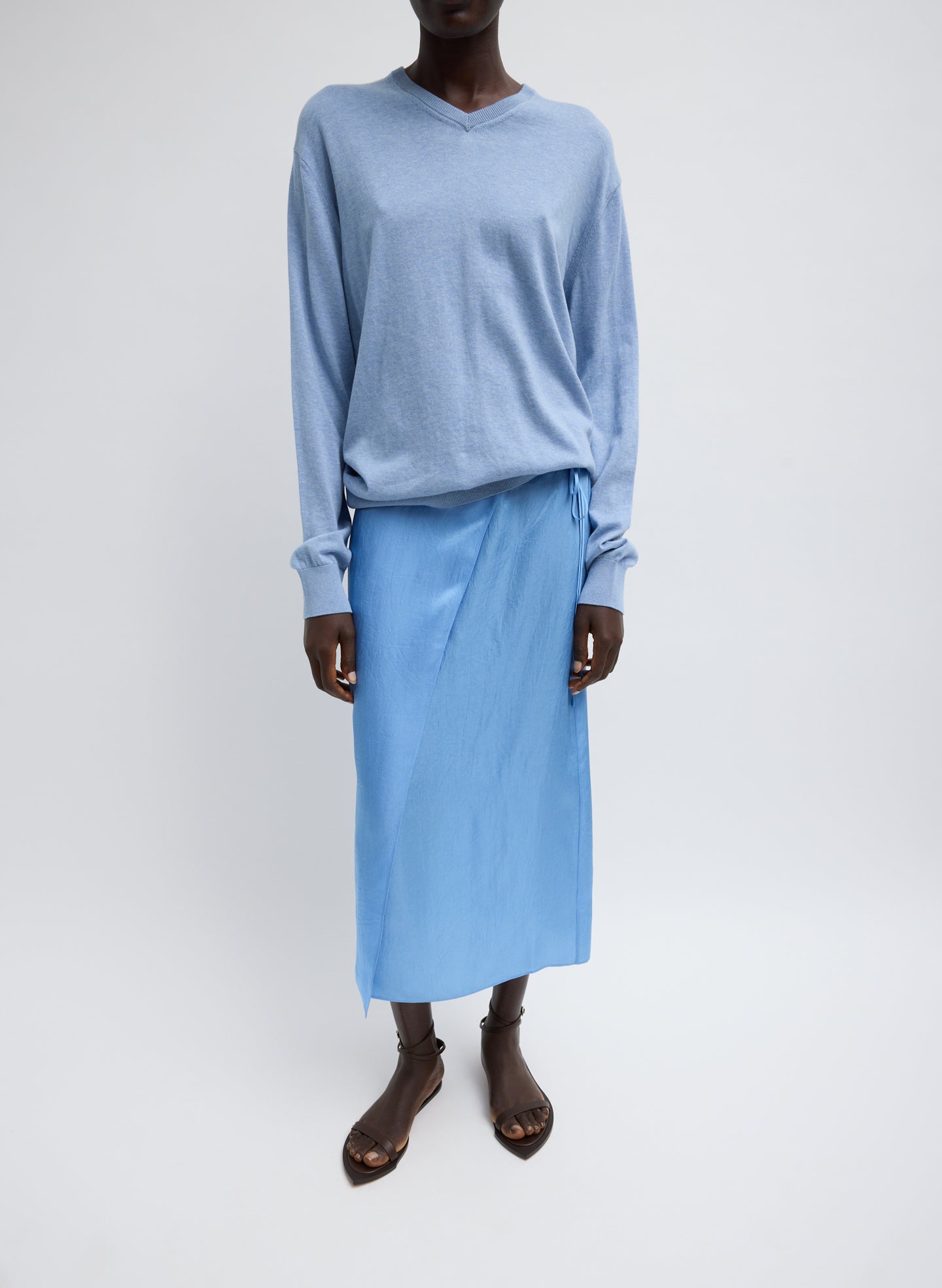 Summer Slip Wrap Skirt | Tibi Baby Blue