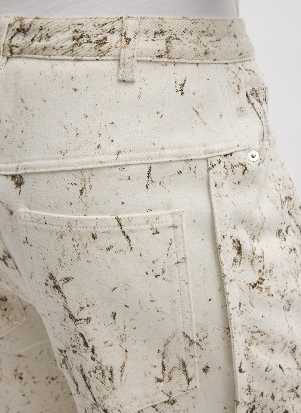 Calcimin Denim Midi Trouser Zip Skirt | Tibi Ivory Multi