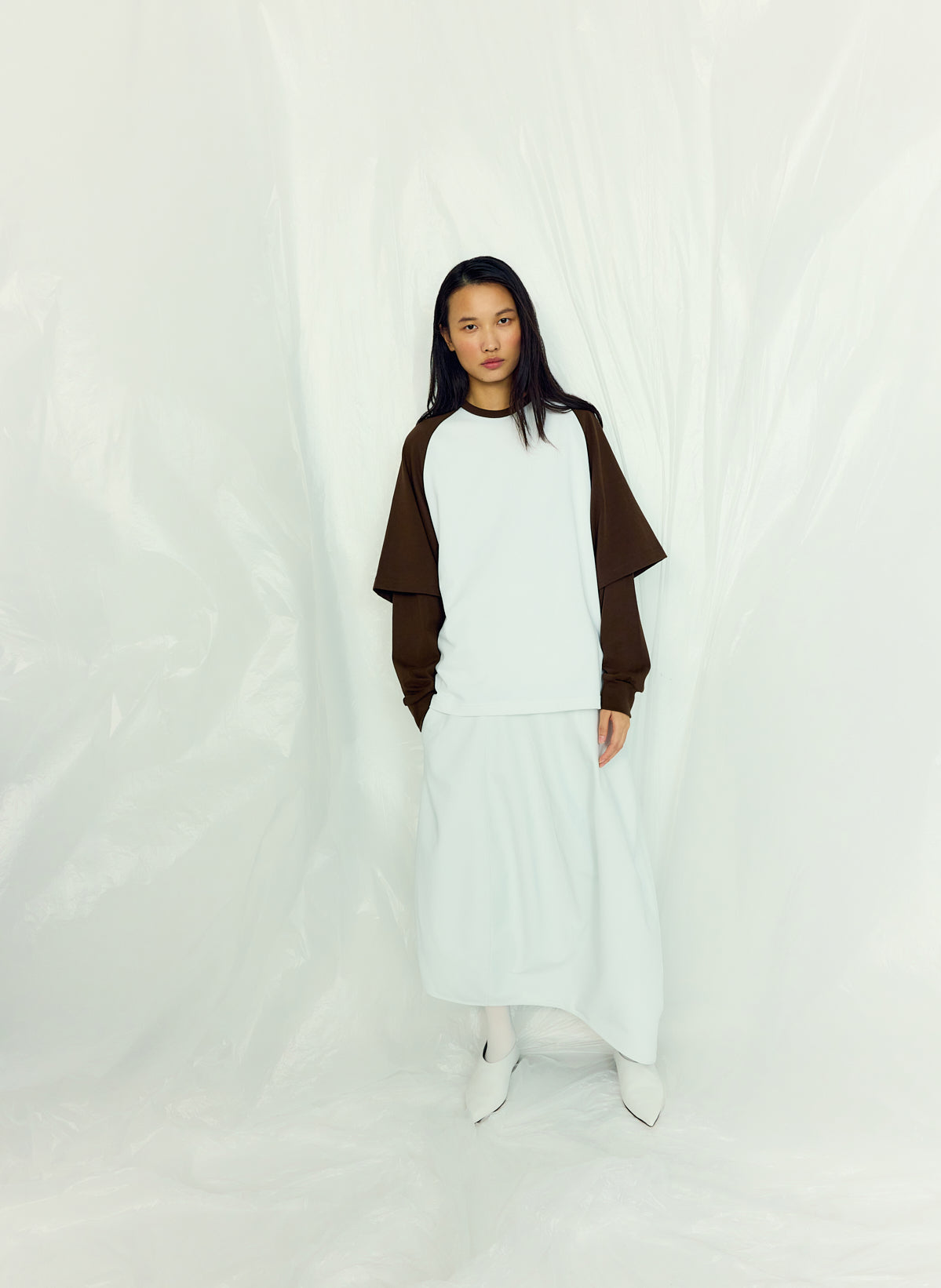 Leather Asymmetrical Balloon Skirt | Tibi Optic White