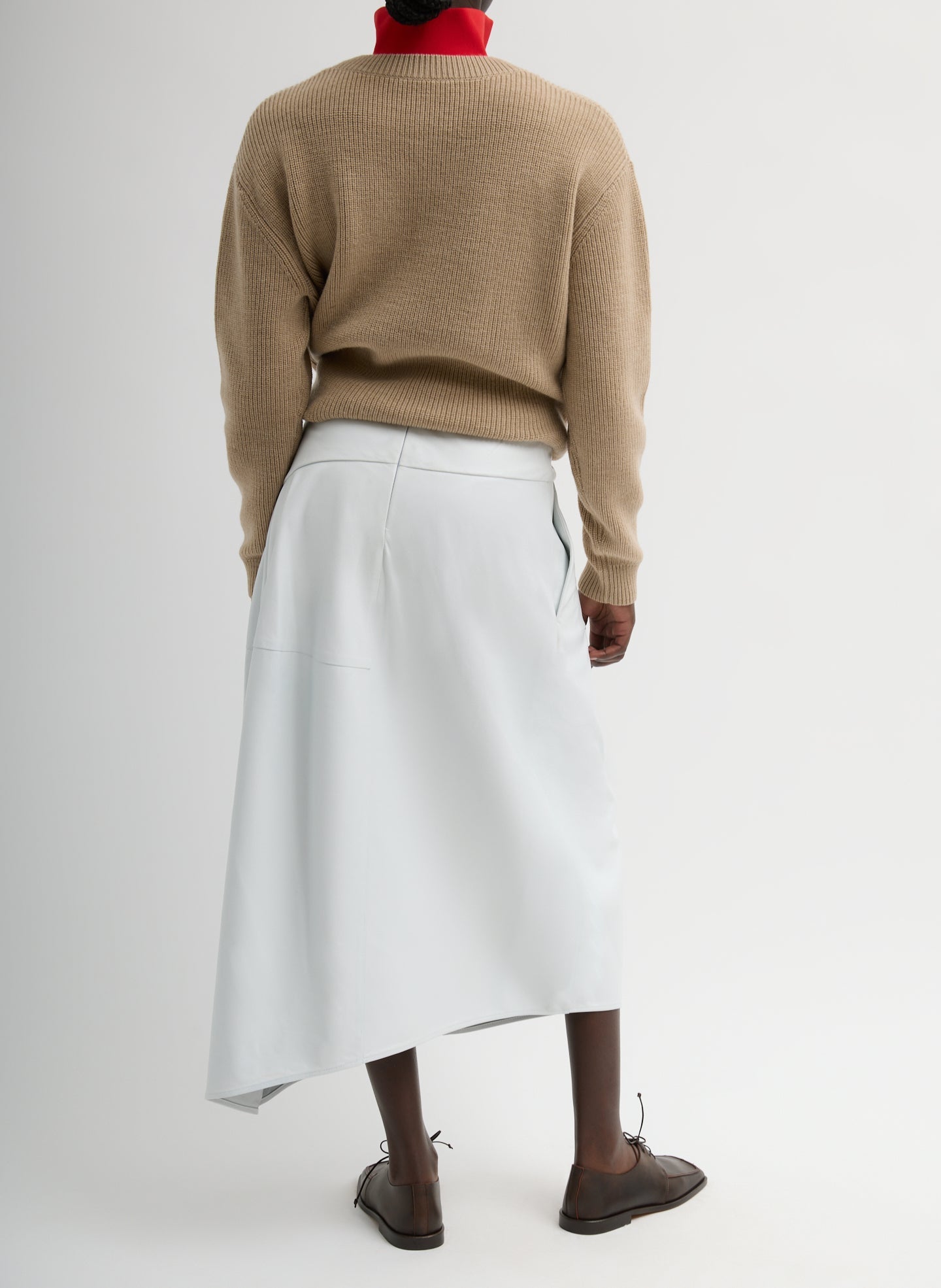 Leather Asymmetrical Balloon Skirt | Tibi Optic White