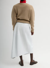 Leather Asymmetrical Balloon Skirt | Tibi Optic White