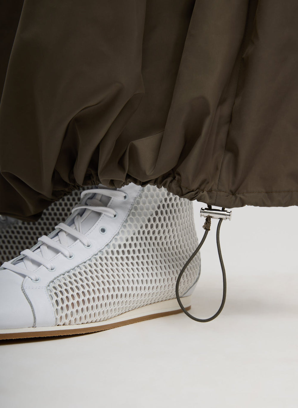 Italian Sporty Nylon Maxi Anorak Skirt | Tibi Dark Hazelnut