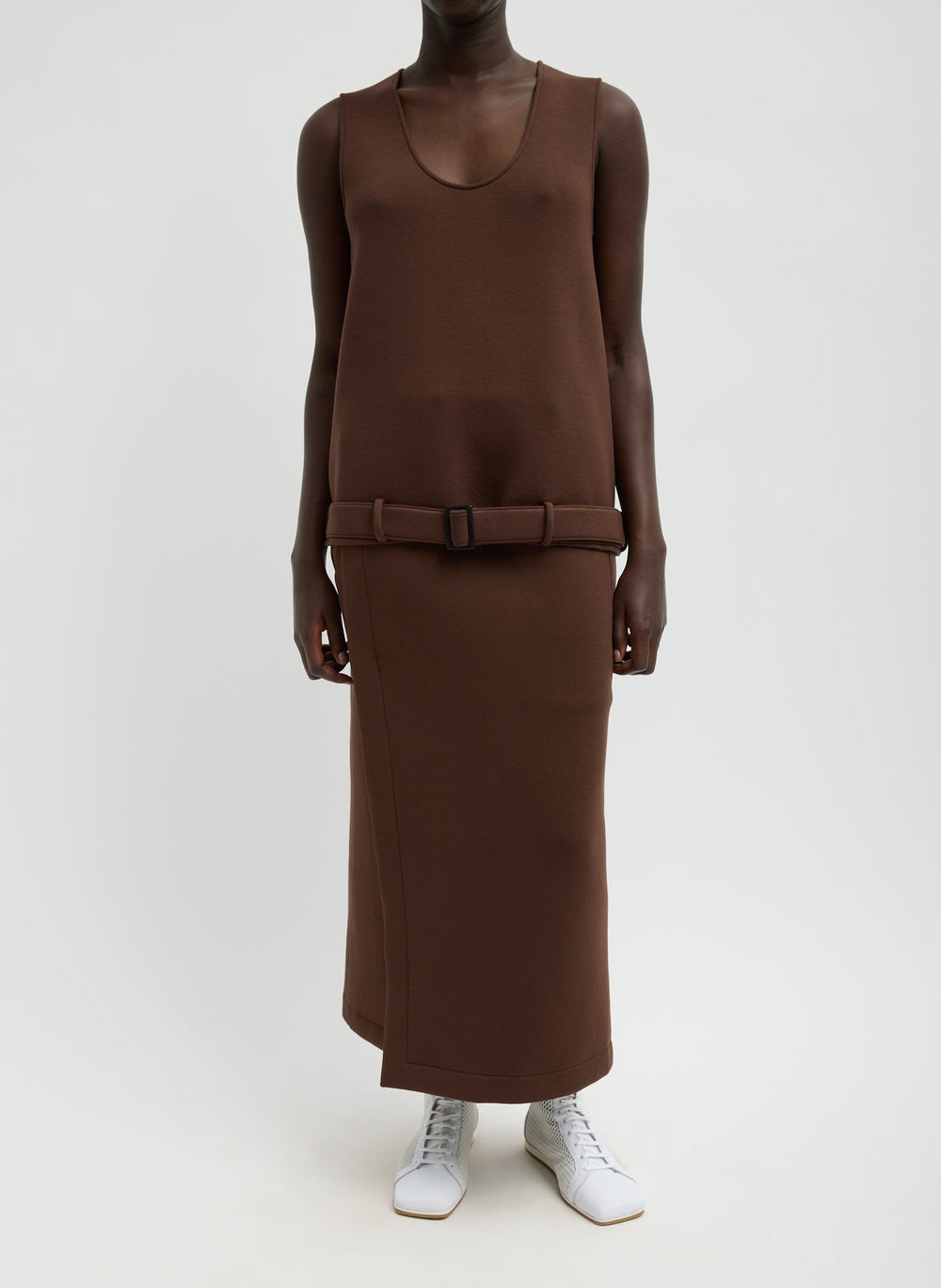 Bonded Viscose Maxi Wrap Skirt | Tibi Brown