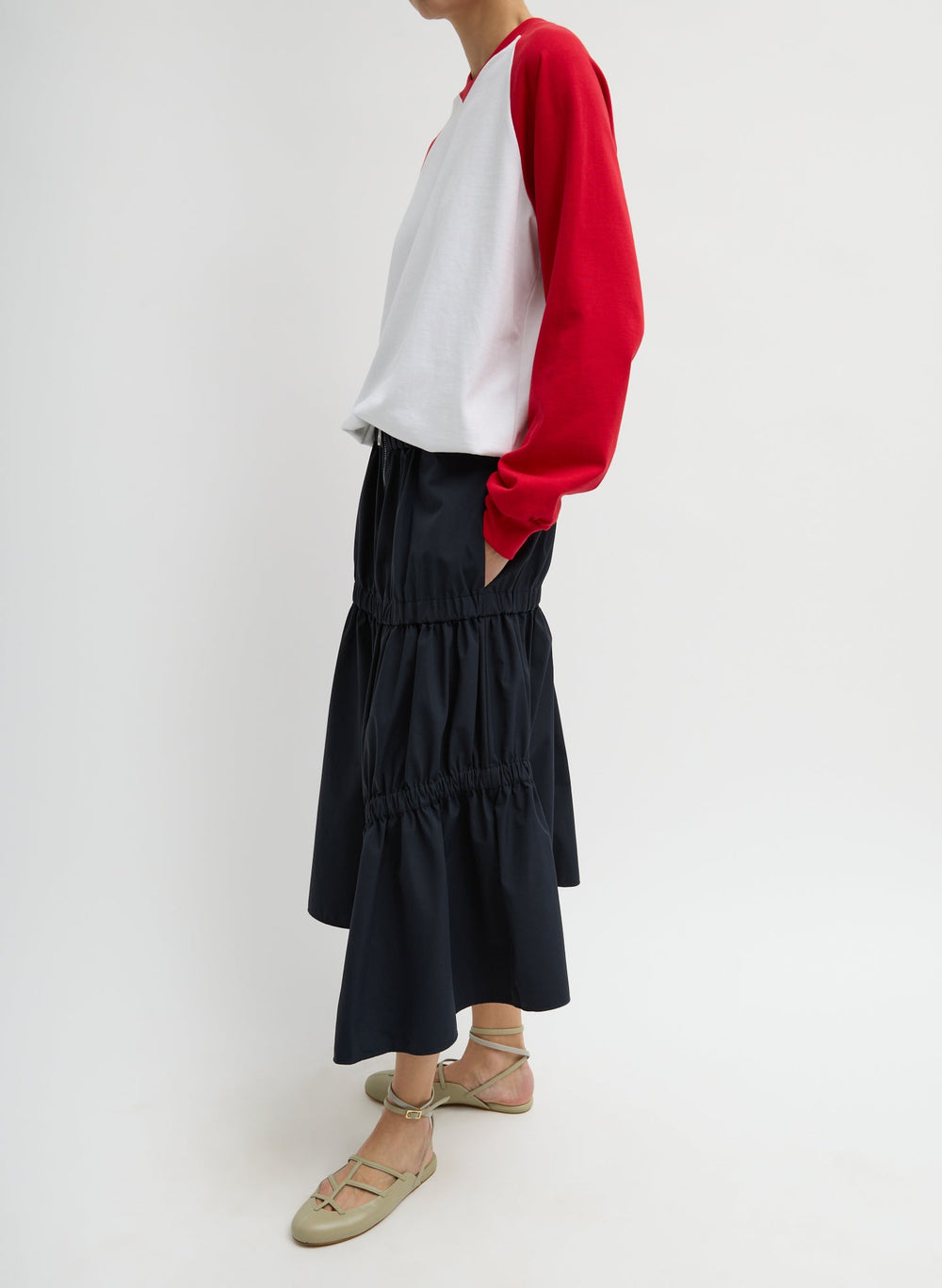Tech Suiting Asymmetrical Skirt | Tibi Black