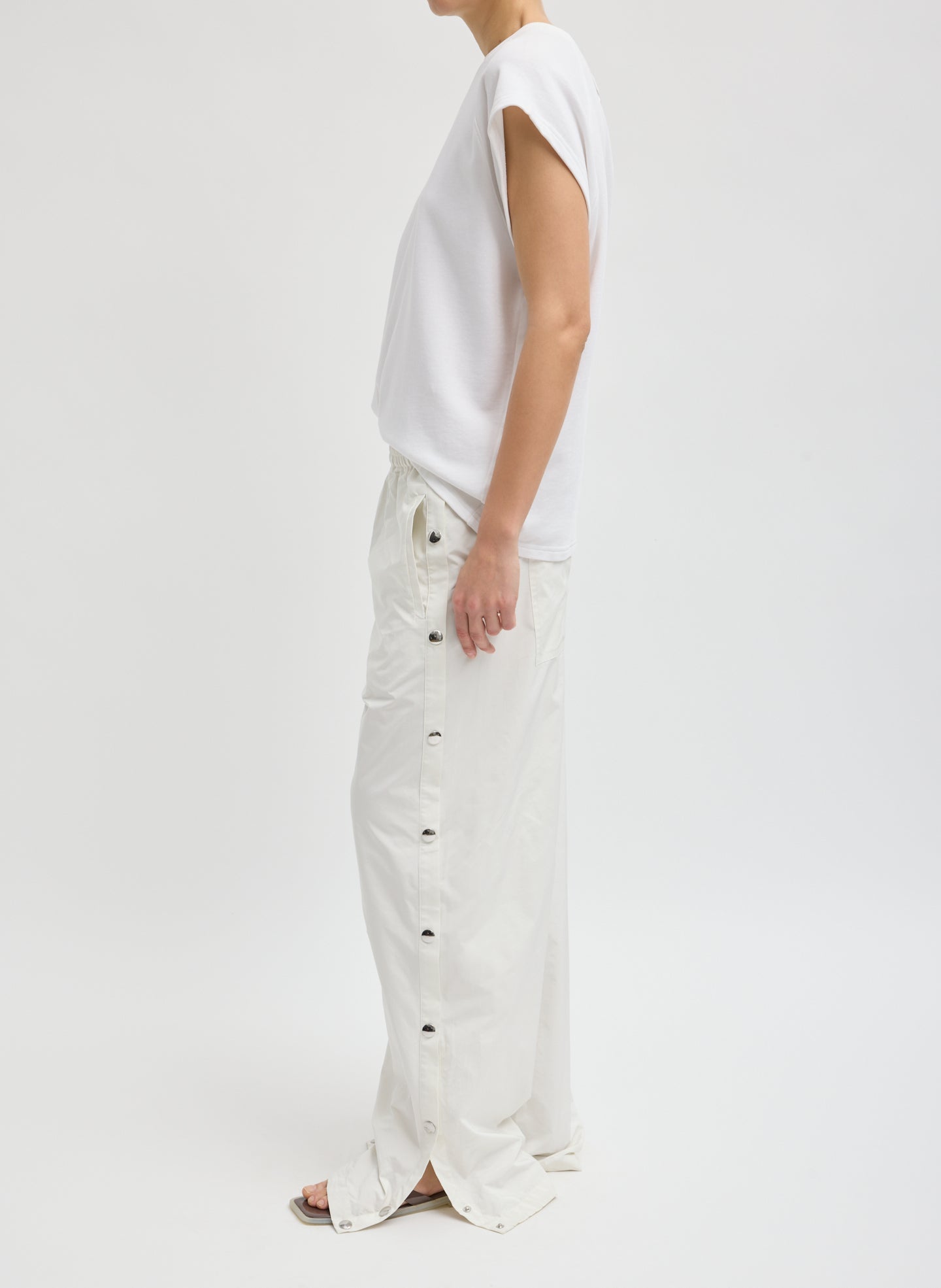 Nylon Snap Jogger | Tibi White