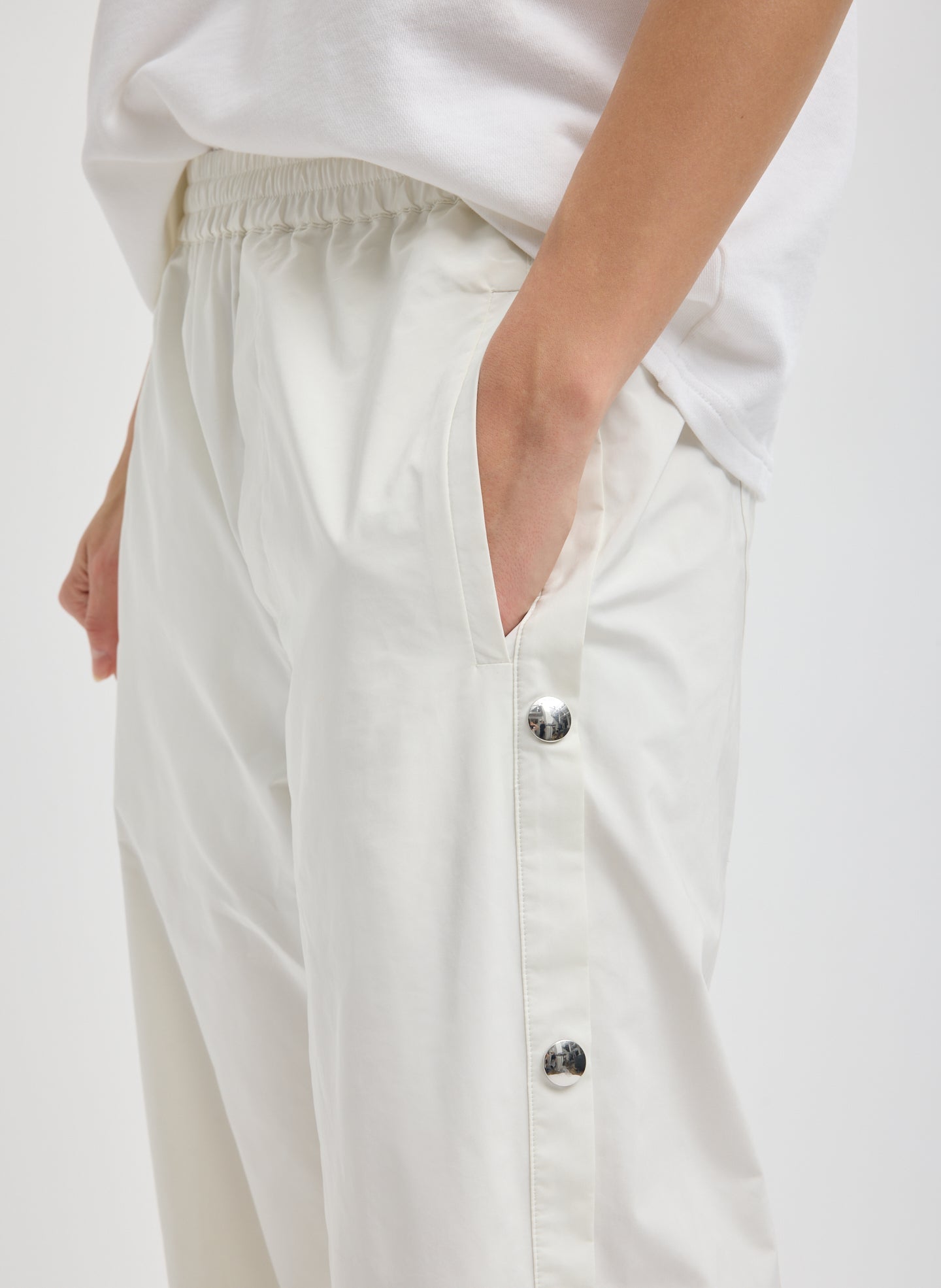 Nylon Snap Jogger | Tibi White