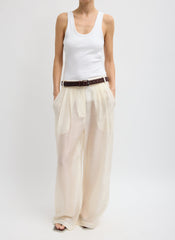 Summer Voile Stella Pant With Slit Detail | Tibi Ivory