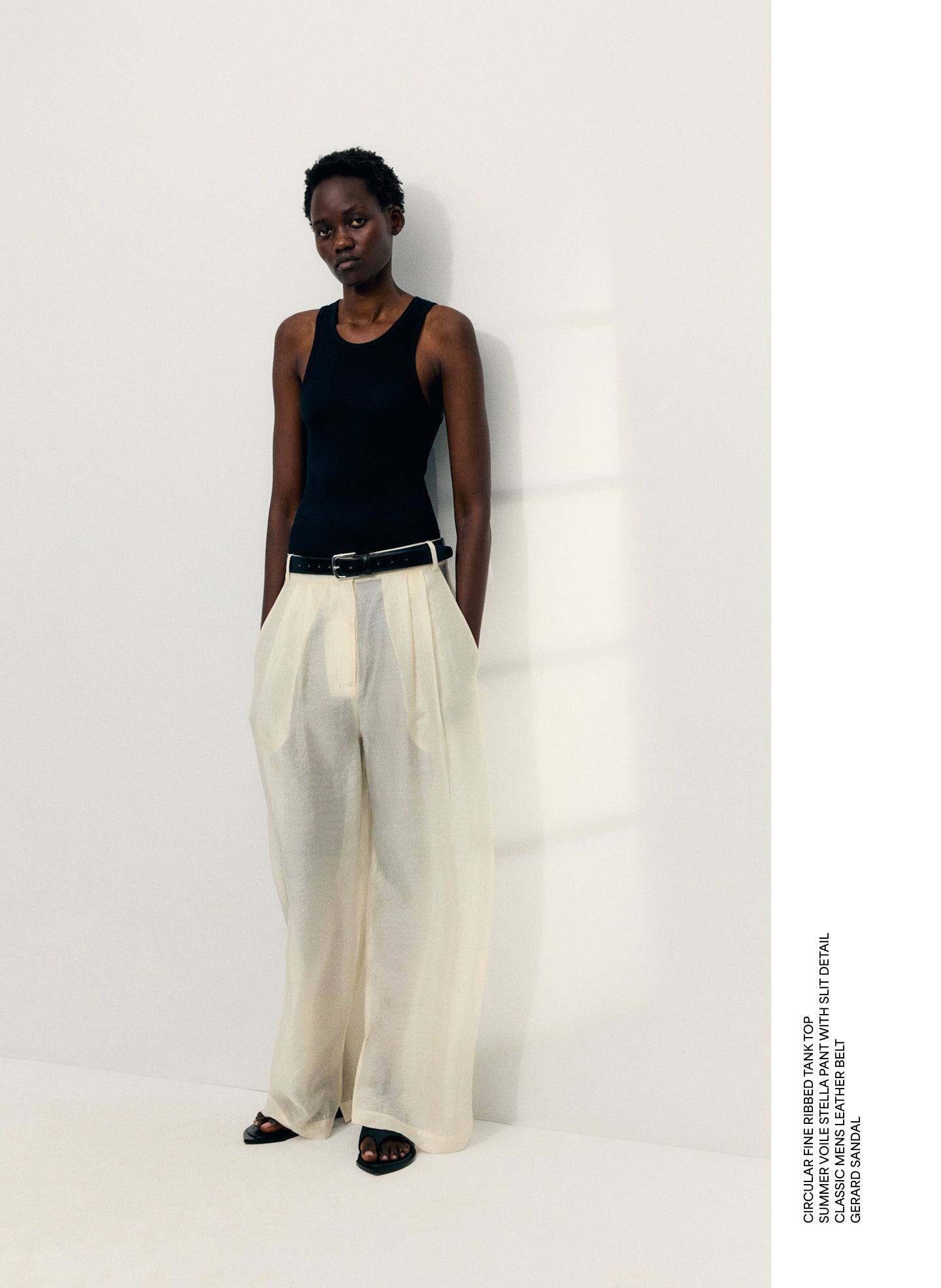 Summer Voile Stella Pant With Slit Detail | Tibi Ivory