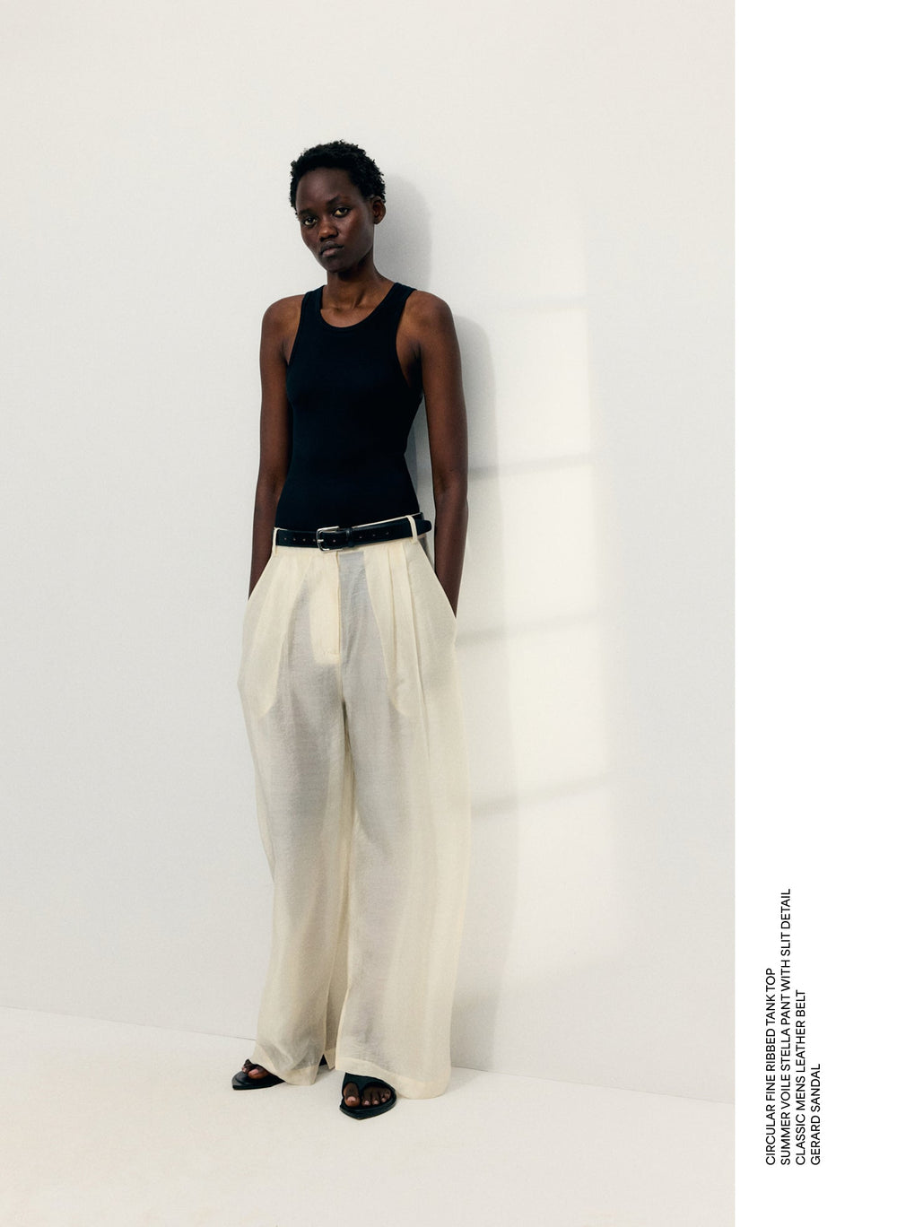 Summer Voile Stella Pant With Slit Detail | Tibi Ivory