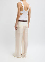 Summer Voile Stella Pant With Slit Detail | Tibi Ivory