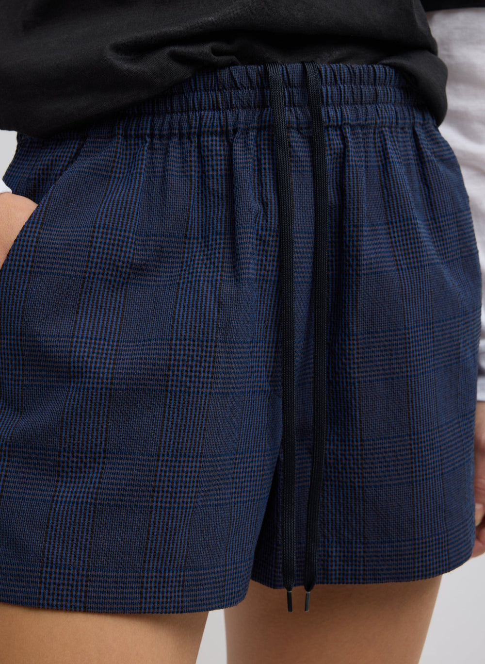 Menswear Crepon Pull On Shorts | Tibi Navy Multi