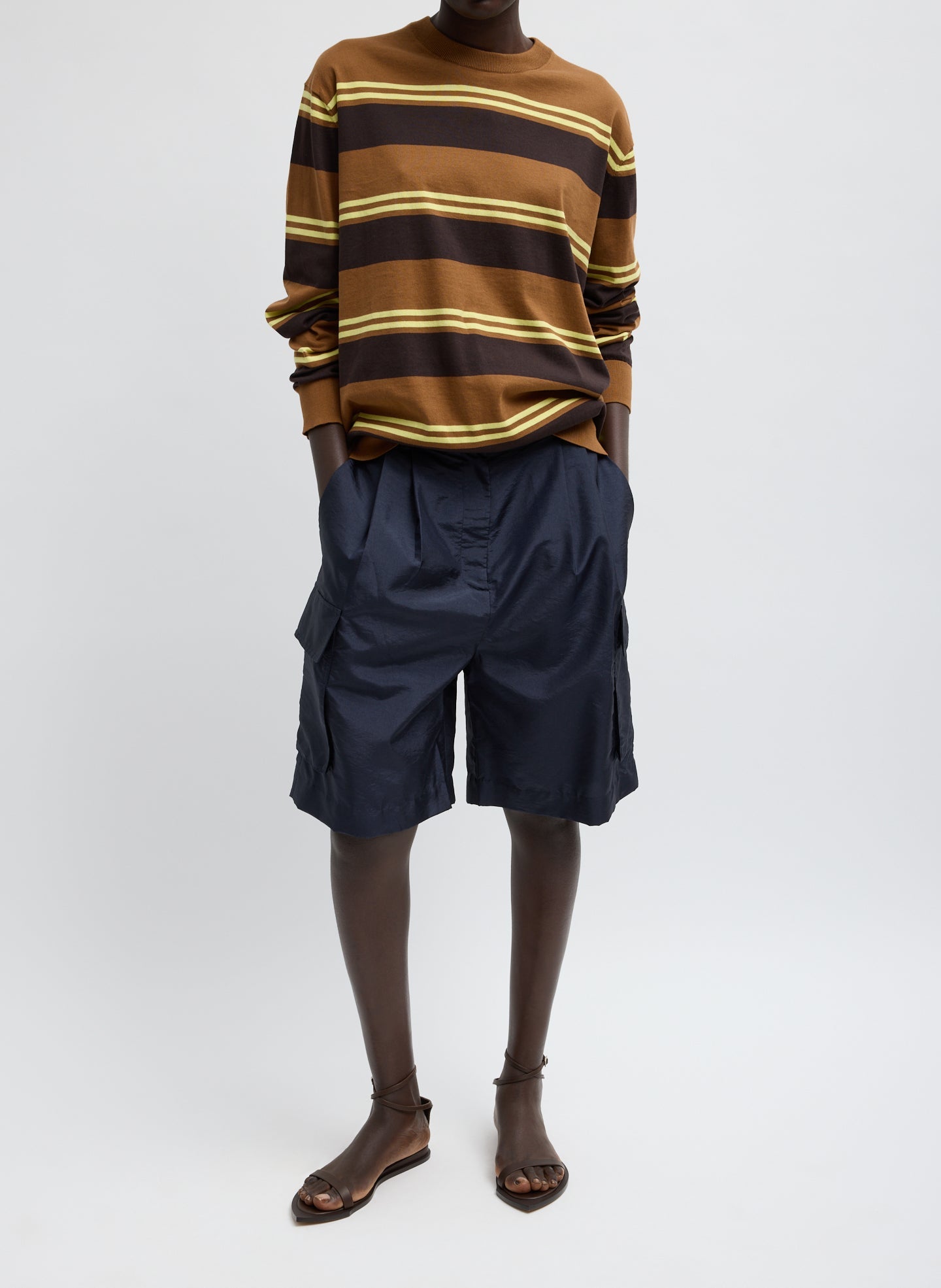 Crispy Nylon Stella Short | Tibi Navy