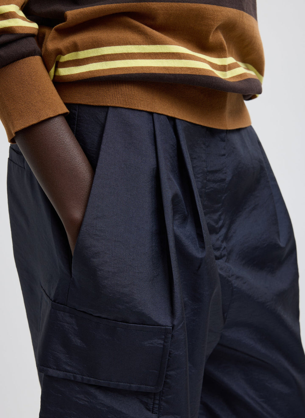 Crispy Nylon Stella Short | Tibi Navy