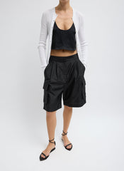 Crispy Nylon Stella Short | Tibi Black