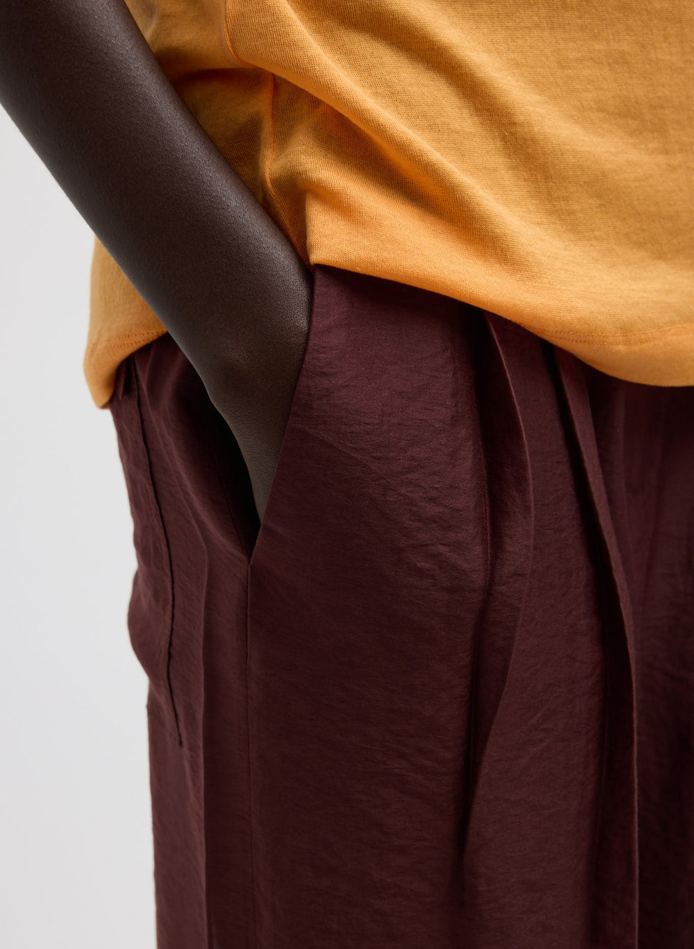 Summer Voile Stella Pant With Slit Detail | Tibi Russet Brown
