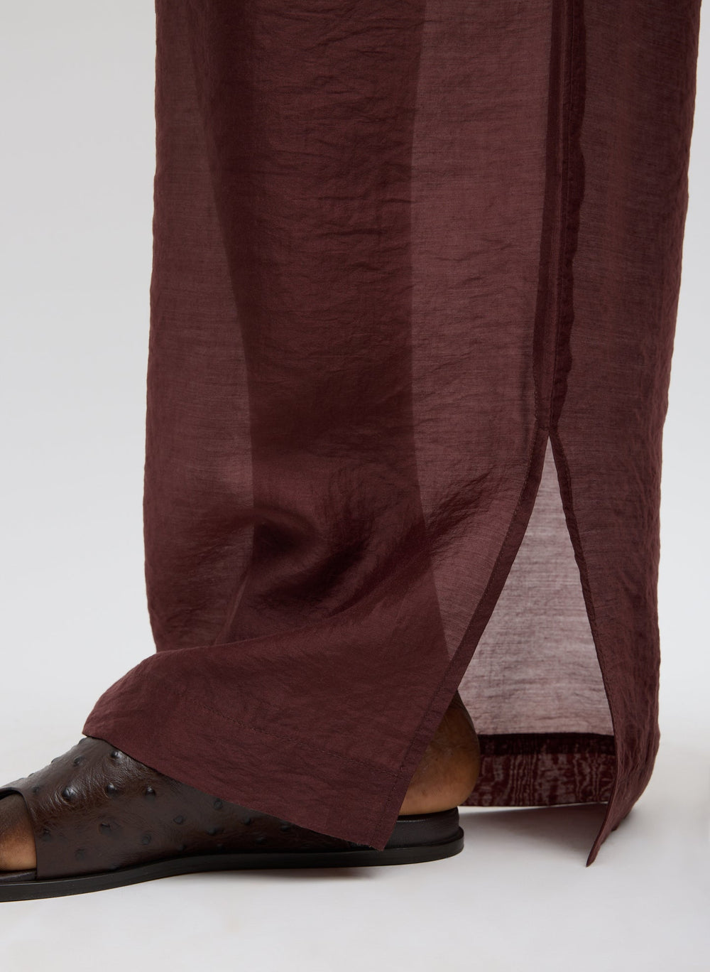 Summer Voile Stella Pant With Slit Detail | Tibi Russet Brown
