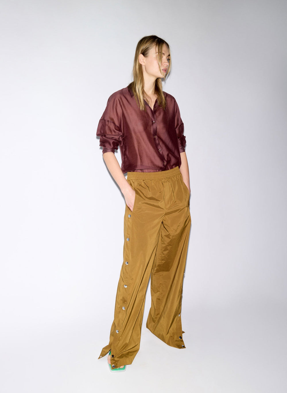 Nylon Snap Jogger | Tibi Loden