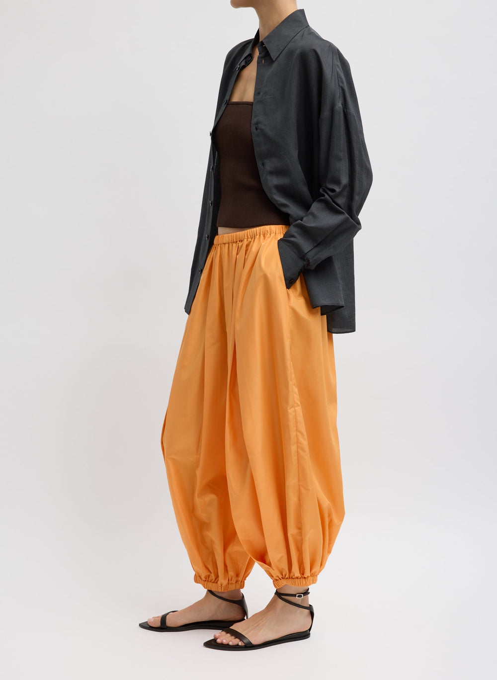 Summer Nylon Zeppelin Pant | Tibi Orange