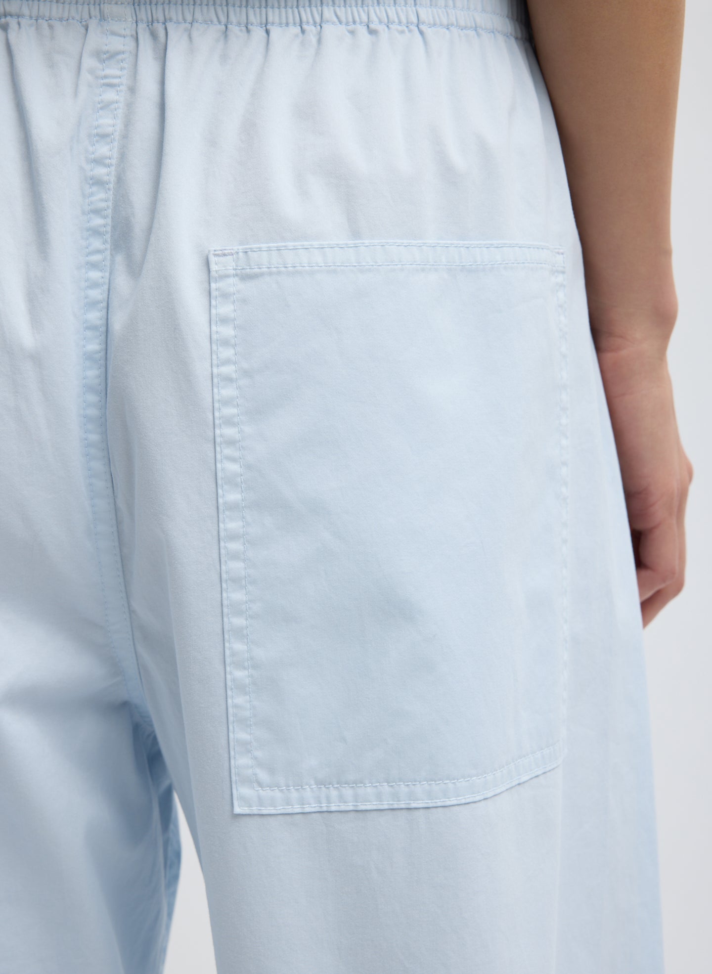 Garment Dyed Silky Cotton Winslow Pull On Pant | Tibi Pale Blue
