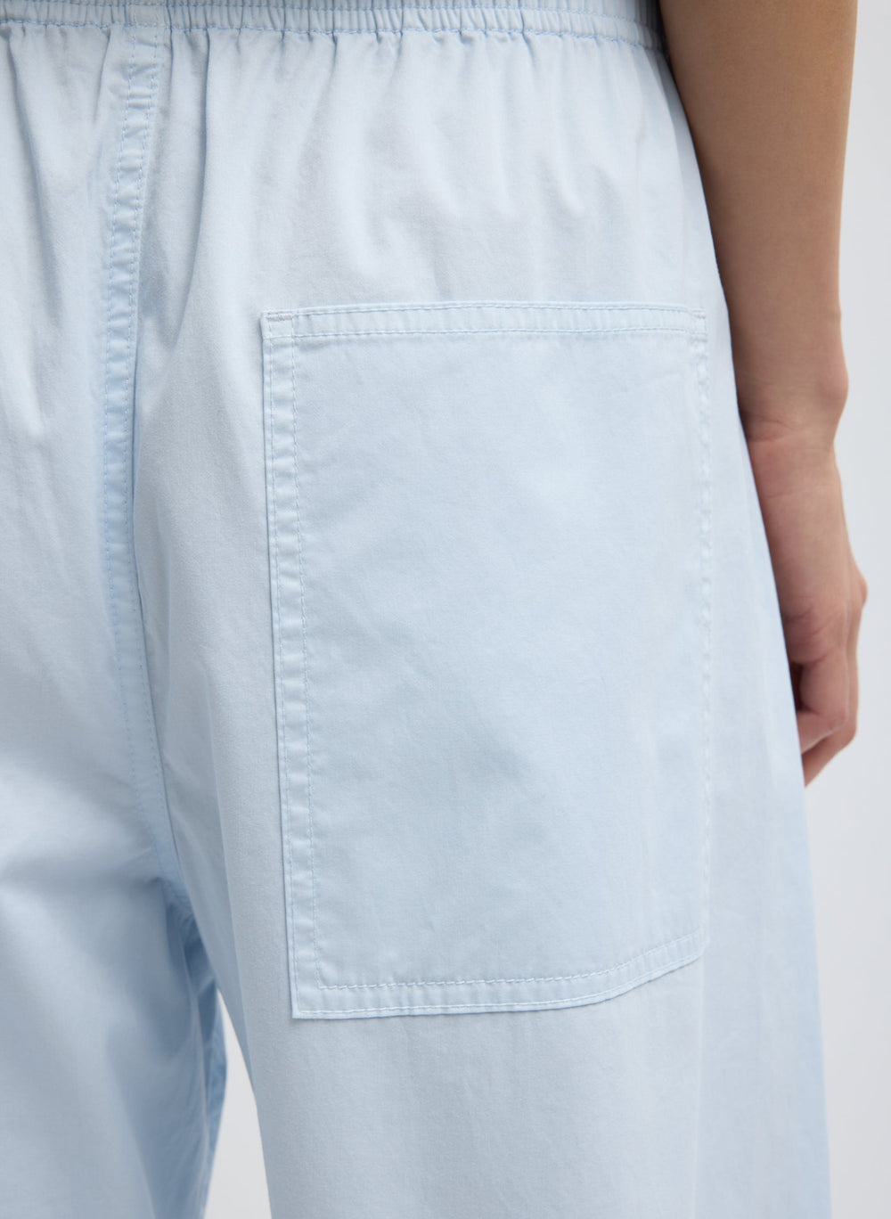 Garment Dyed Silky Cotton Winslow Pull On Pant | Tibi Pale Blue