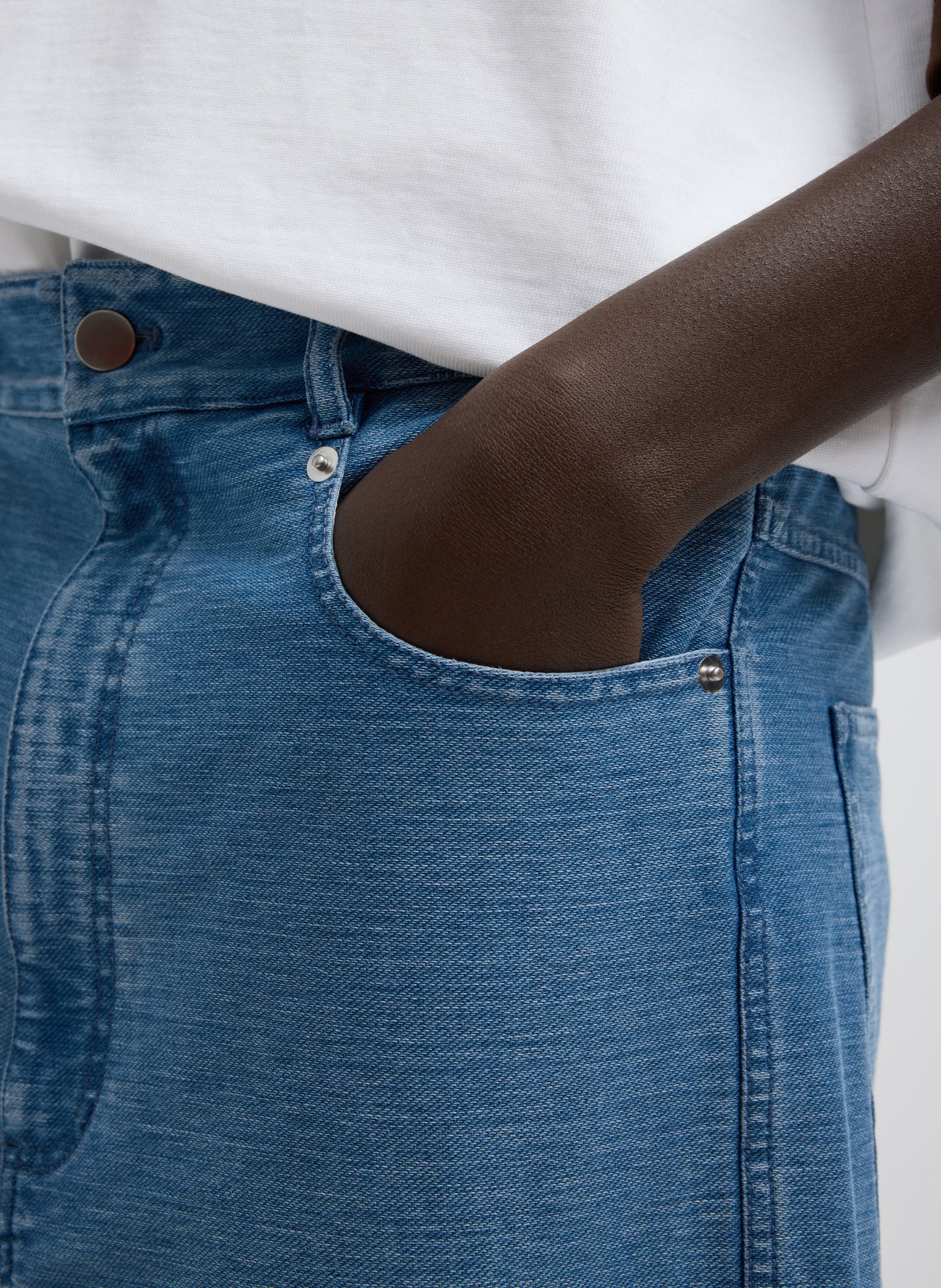Denim Interlock Mica Jean | Tibi Classic Blue