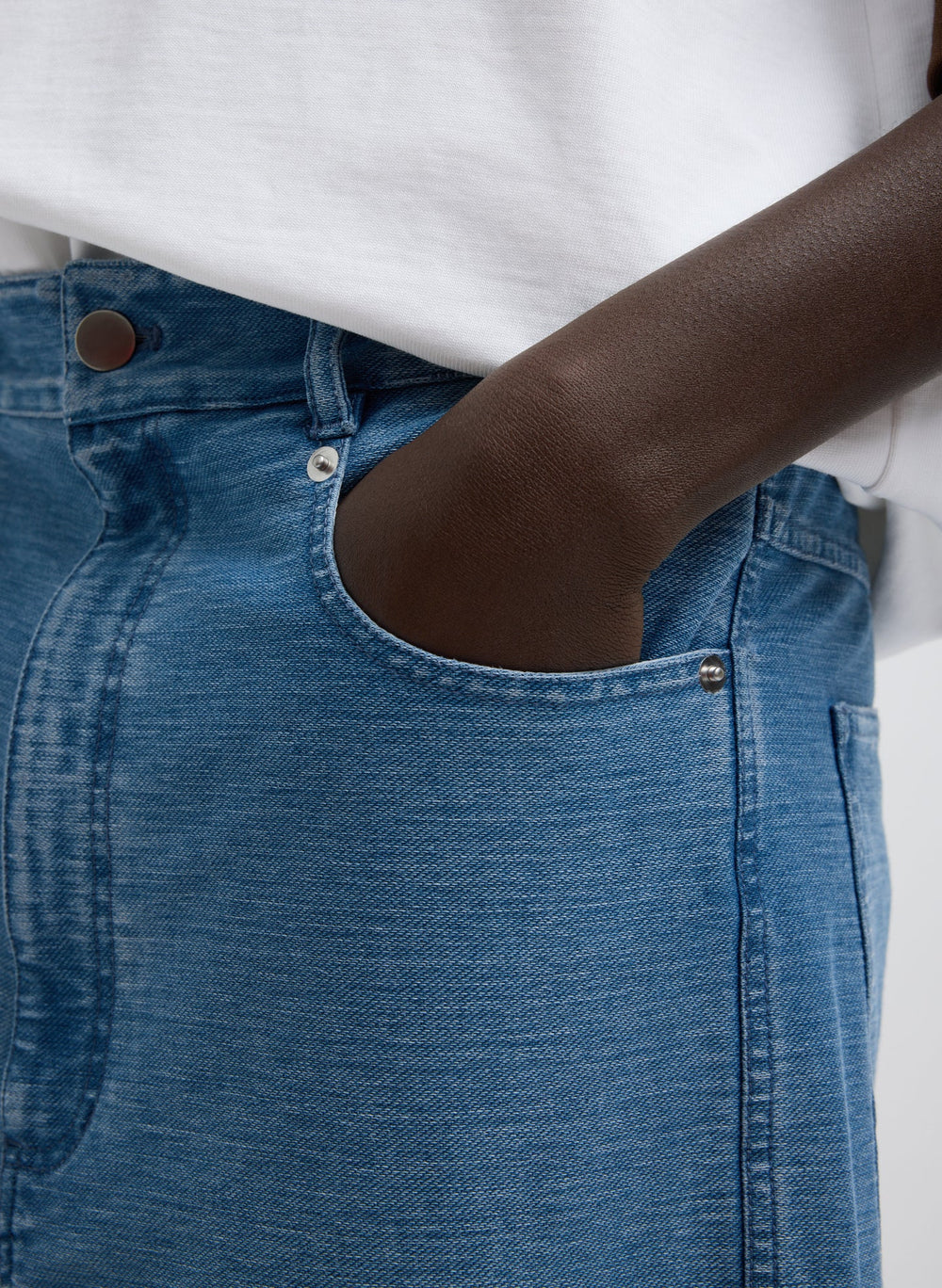 Denim Interlock Mica Jean | Tibi Classic Blue