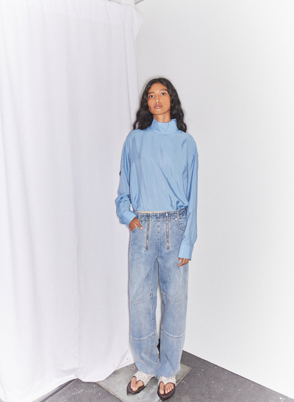 Classic Wash Denim Fischer Jean | Tibi Classic Blue