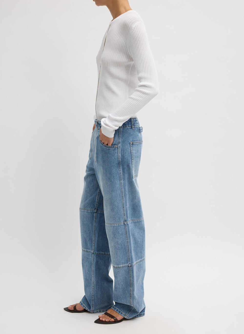 Classic Wash Denim Fischer Jean | Tibi Classic Blue