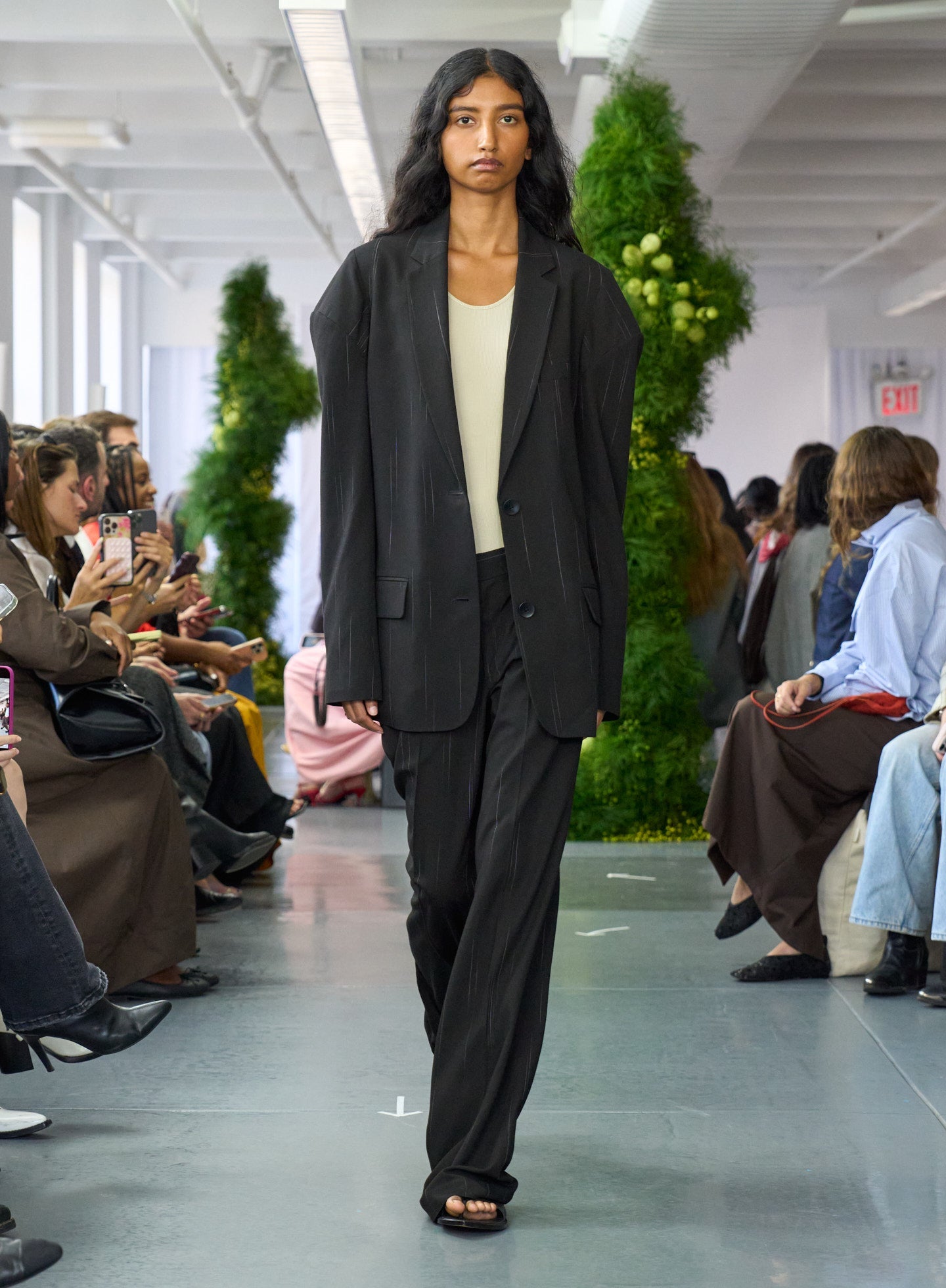 Viscose Suiting Isaac Pant | Tibi Black Multi