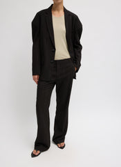 Viscose Suiting Isaac Pant | Tibi Black Multi