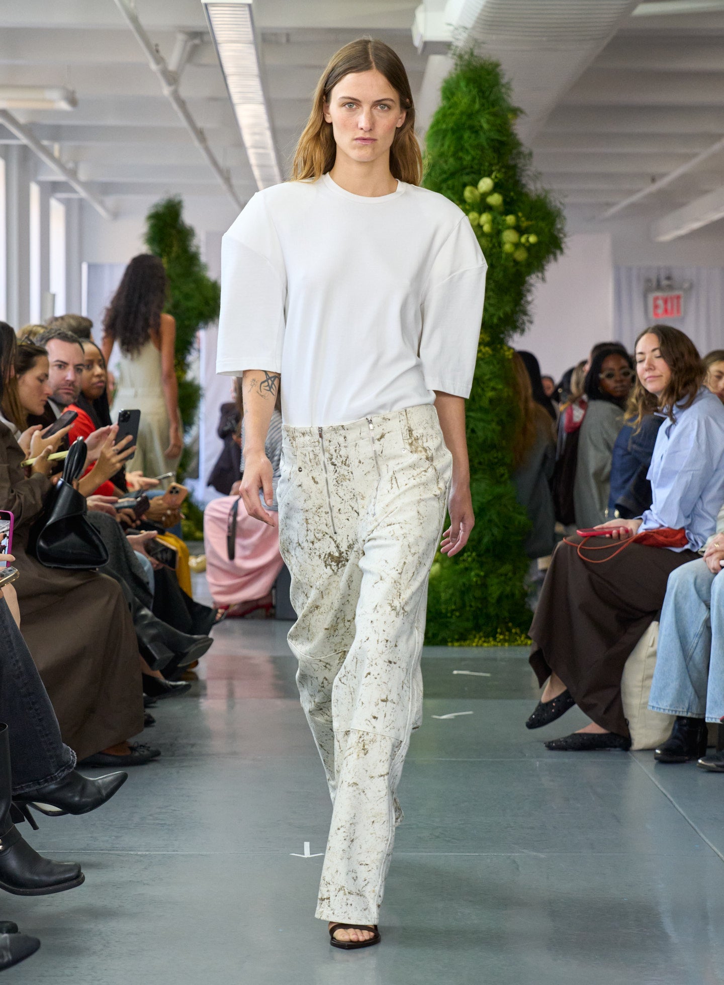 Calcimin Denim Fischer Jean | Tibi Ivory Multi